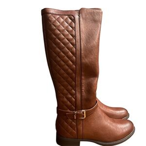 New York & Company Brown Over the Knee Boots with Quilted Detail women size 10